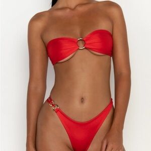 Sommer swim Red bandeau Bikini Set